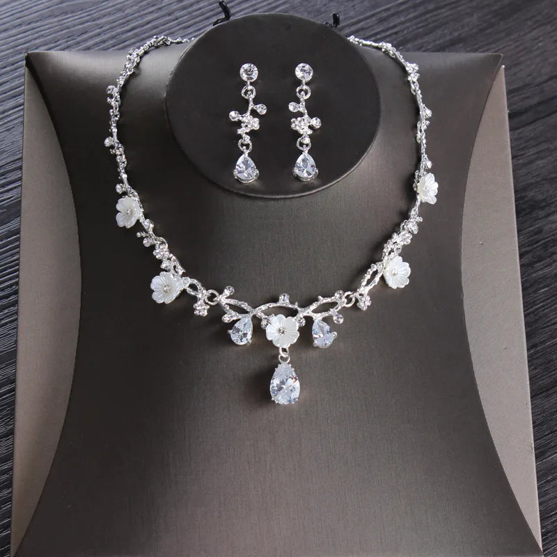 Baroque Vintage Costume Bridal Jewelry Sets Rhinestone Crystal Tiaras Crown Earrings Necklace Wedding Bride Luxury Jewelry Set