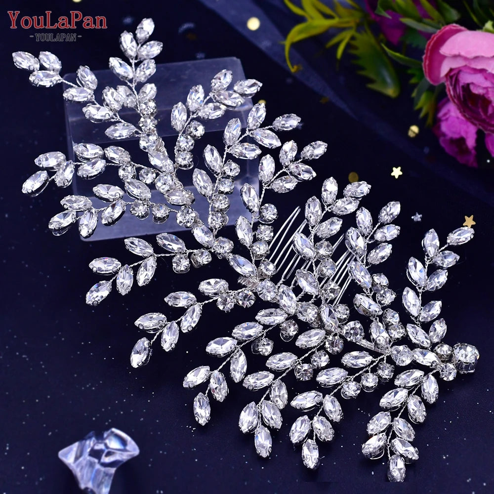 YouLaPan HP254 Wedding Hair Accessories Bridal Delicate Wire Headband Women Headpiece Bridal Handmade Crystal Hair Accessories
