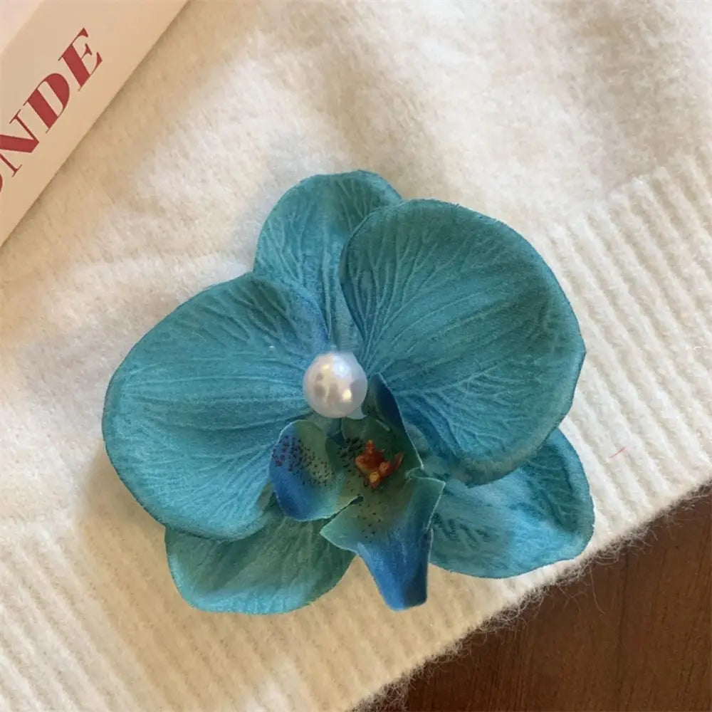 Hair Accessories Flower Hair Clip Hair Ornament Pink Orchid Orchid Hairpin Side Barrettes Headdress Bohemia Barrettes