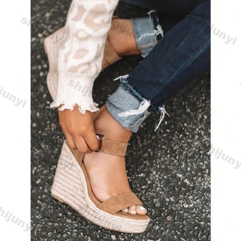 Women Leisure Wedges Heeled Wedge Heel Serpentine Sandals  Summer New Sandals Party Platform High Heels Shoes Sandalias Mujer