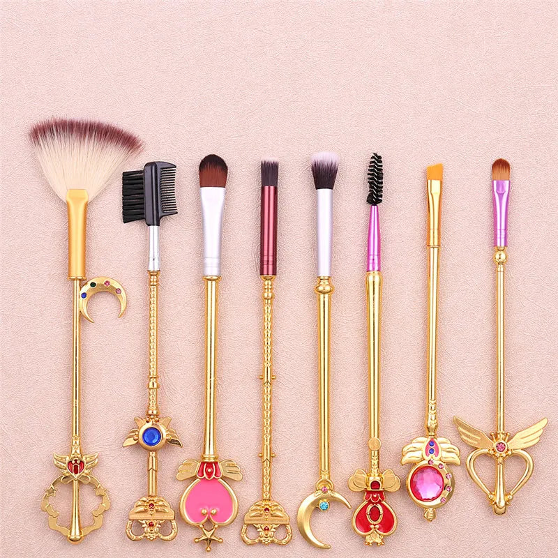 Japan Anime Sailor Moon Makeup Brushes Set Cartoon Figure Tsukino Usagi Wand Women Foundation Blush Eyeshadow Makeup Brushes - My Store