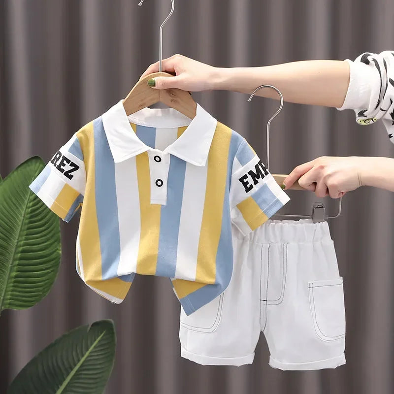 Children Clothing Mother Kids Clothes Children's Sets Boys T-Shirt Shorts Summer Cotton Short Sleeve Fashion Suit2PCS