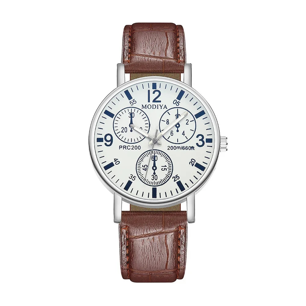 Men's Watches Business Wrist Watch Luxury Leather Strap Analog Watches Quartz Wristwatches Clock Men Women Casual Simple Watch