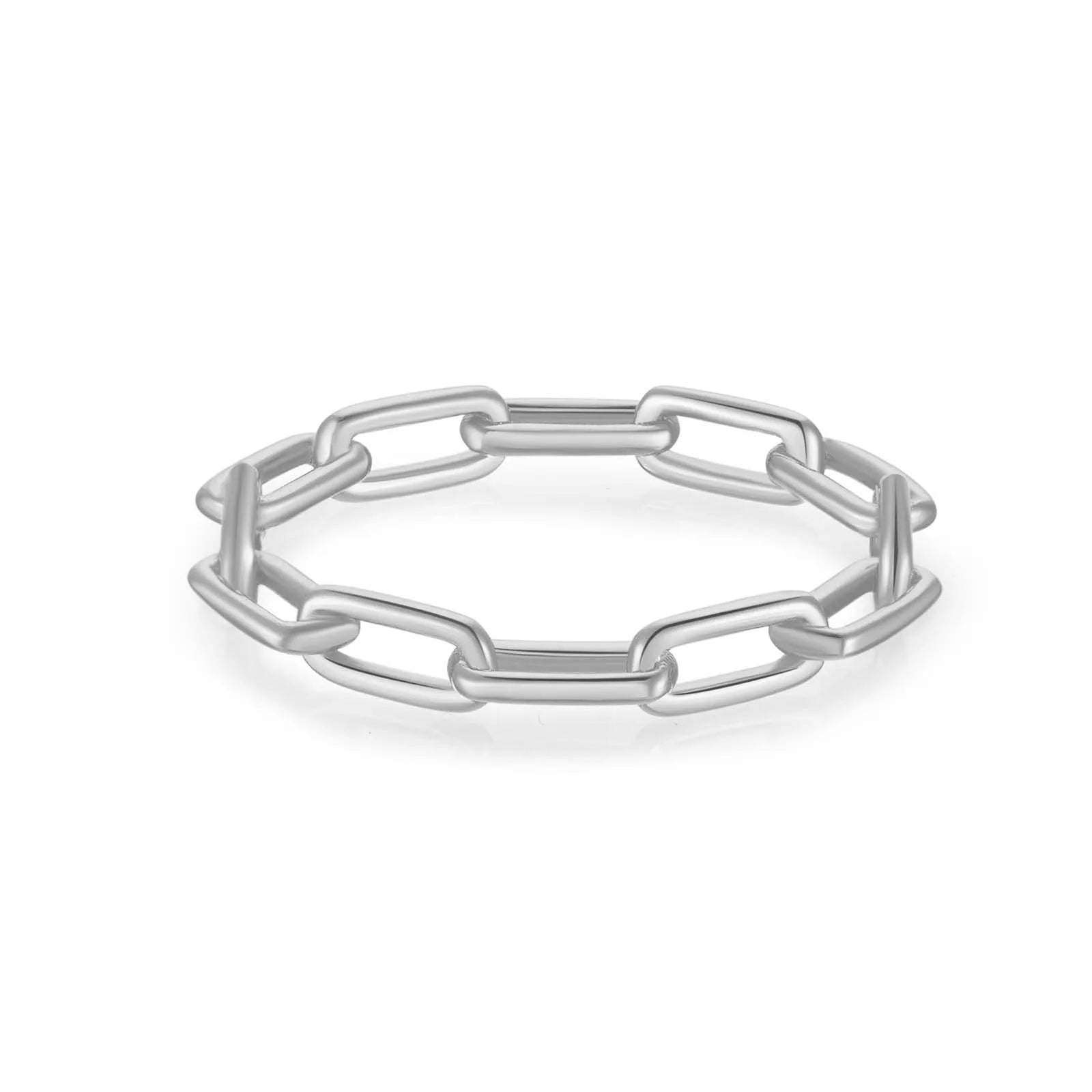 ANDYWEN 925 Sterling Silver Chain Ring Women Fashion Luxury Rock Punk Jewelry Plain Horoscope Rings Jewelry for Party Jewels