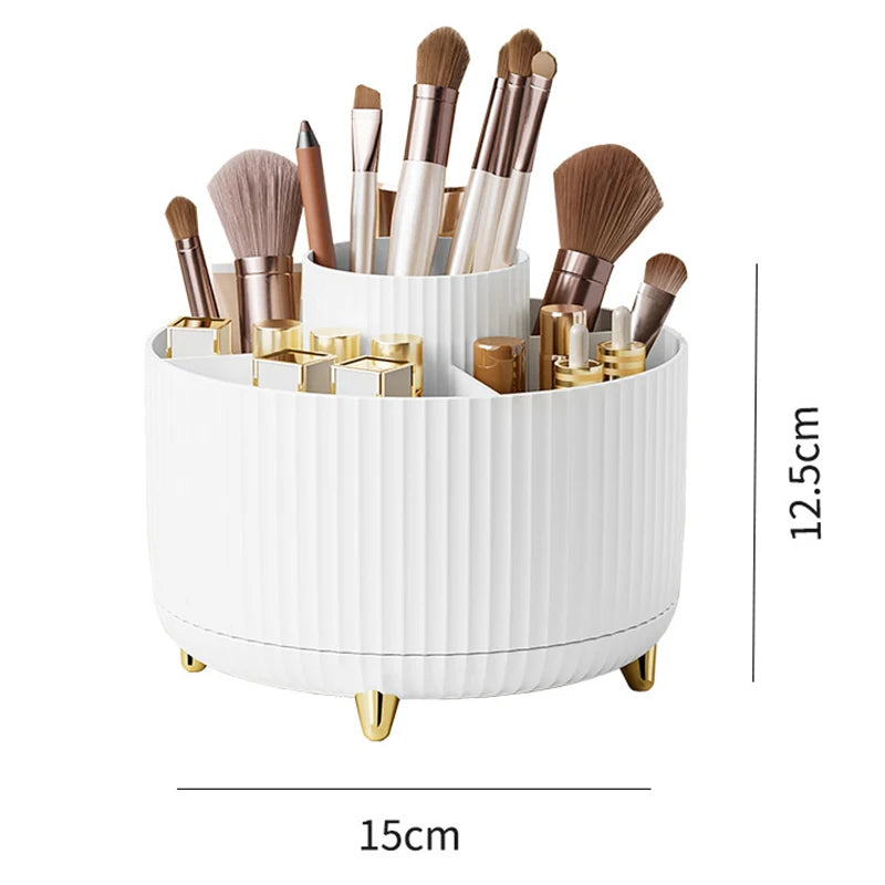 360 Rotating Makeup Desktop Cosmetic Storage Box Organizer Large Capacity for Bathroom Portable Lipstick Makeup Brush Pen Holder - My Store