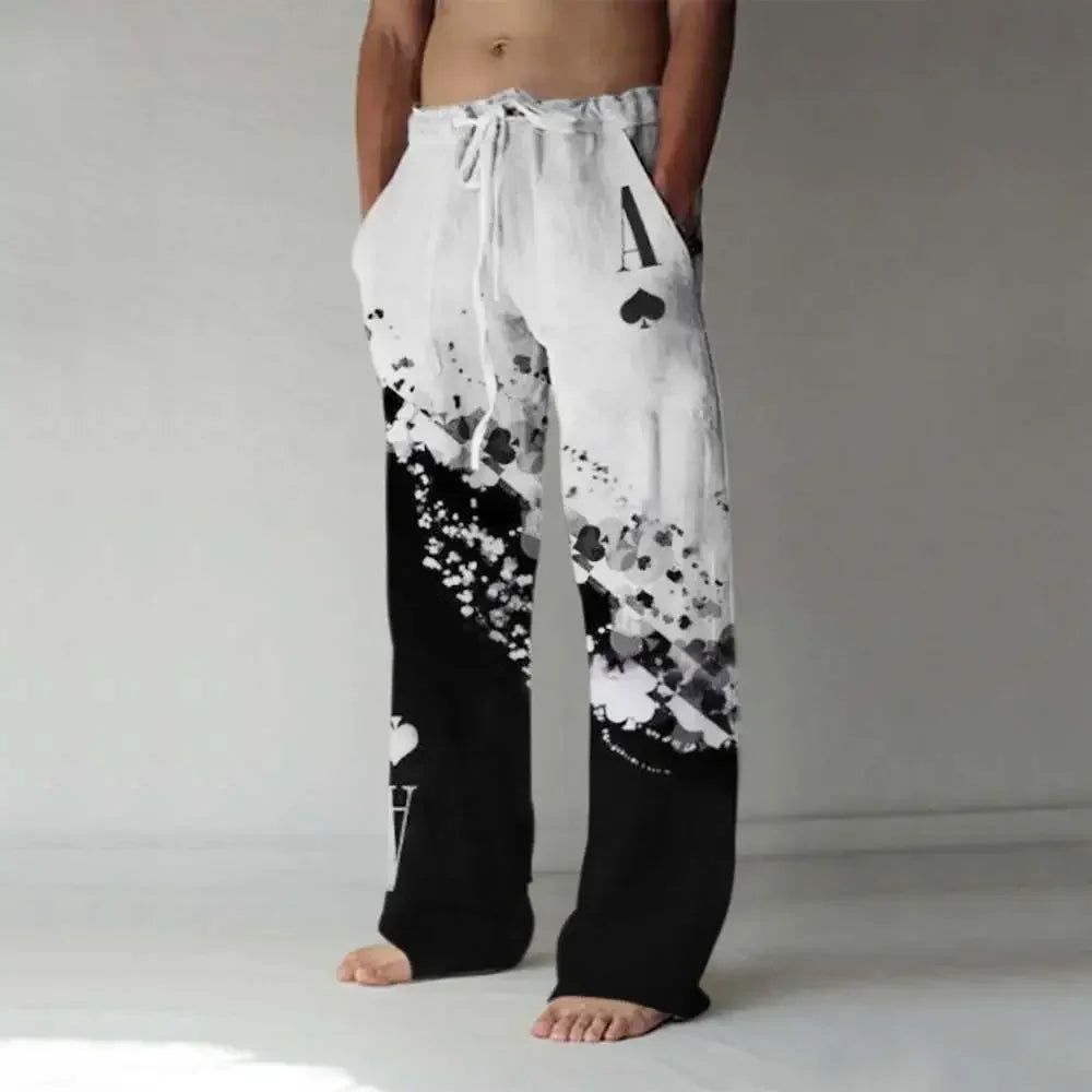 Stars and Stripes Straight Full Length Wide Leg Pants Printed Hipster Fashion Trousers Streetwear Jogger Sweatpants Men Clothing