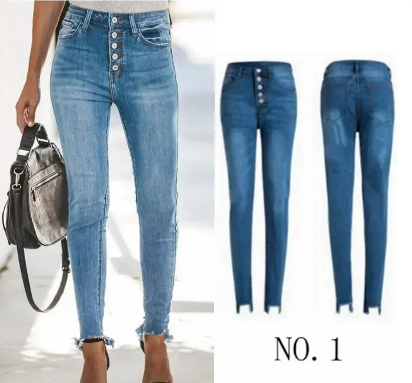 Jeans for Women High Waist 2025 Women's Jeans Stretch Ripped Classic Denim Pants for Women Jean Femme Vaqueros Mujer Blue Black