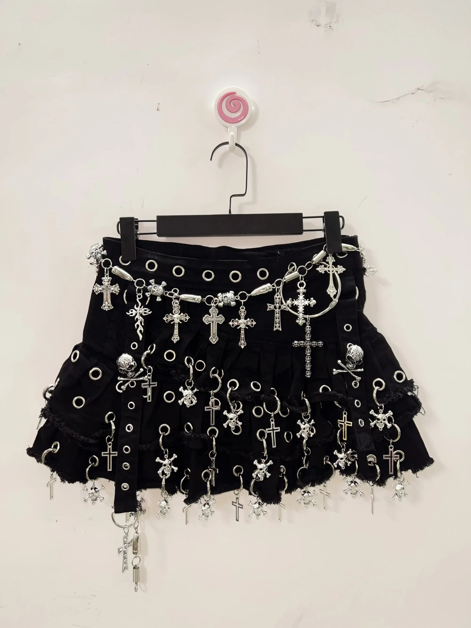 Cowboy Skirt Harajuku Fashion Cross Skirt Skull Short Skirts Y2k Fashion Gothic Skirt Y2k Short Skirts  Vintage Short Skirts