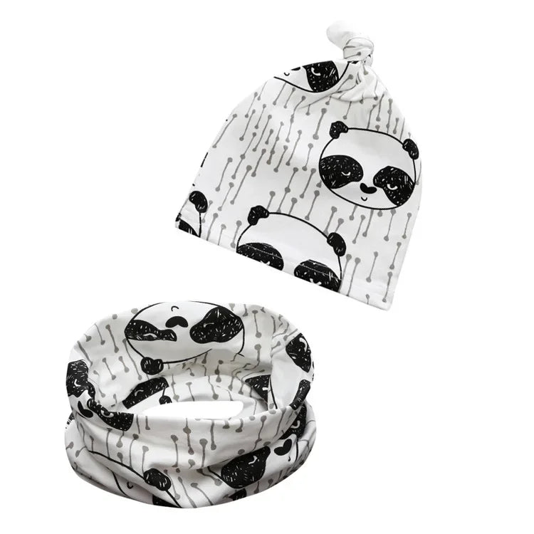 Winter Spring Cotton Baby Hat Scarf Infant Hat Set Duvet Fabric Beanie Hats for Kids Baby Girl Hat Baby Boy Hat Plush Warm Hat