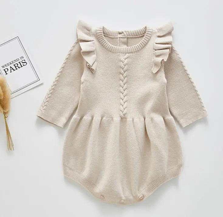 Spring Baby Clothes Girls Romper Autumn Long Sleeve Baby Girl Knit Hollow Out Rompers Baby Jumpsuit Baby Clothes