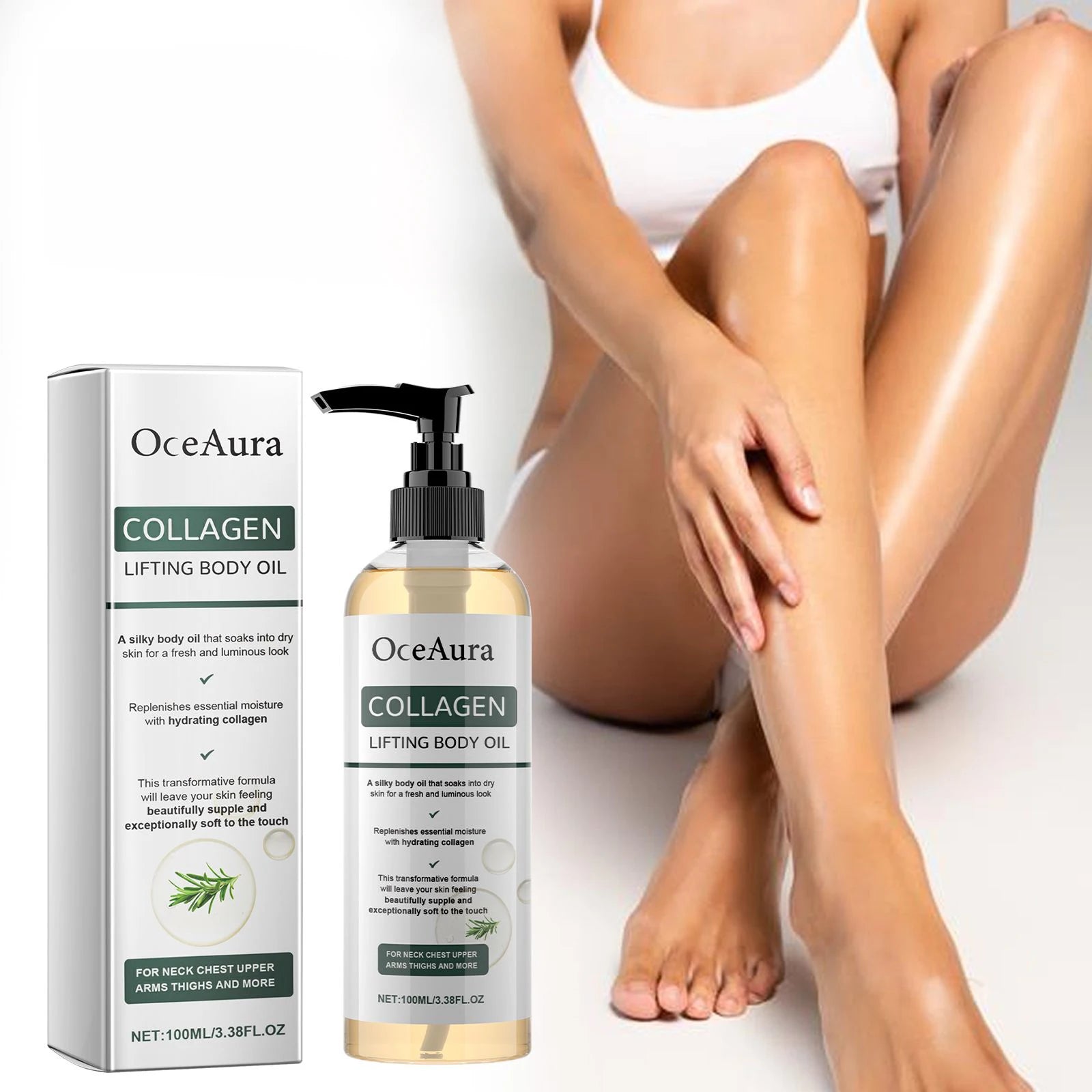 OceAura Collagen Body Oil Moisturizing and Moisturizing Whole Body Massage Essential Oil for Dry Skin Moisturizer Hydrating