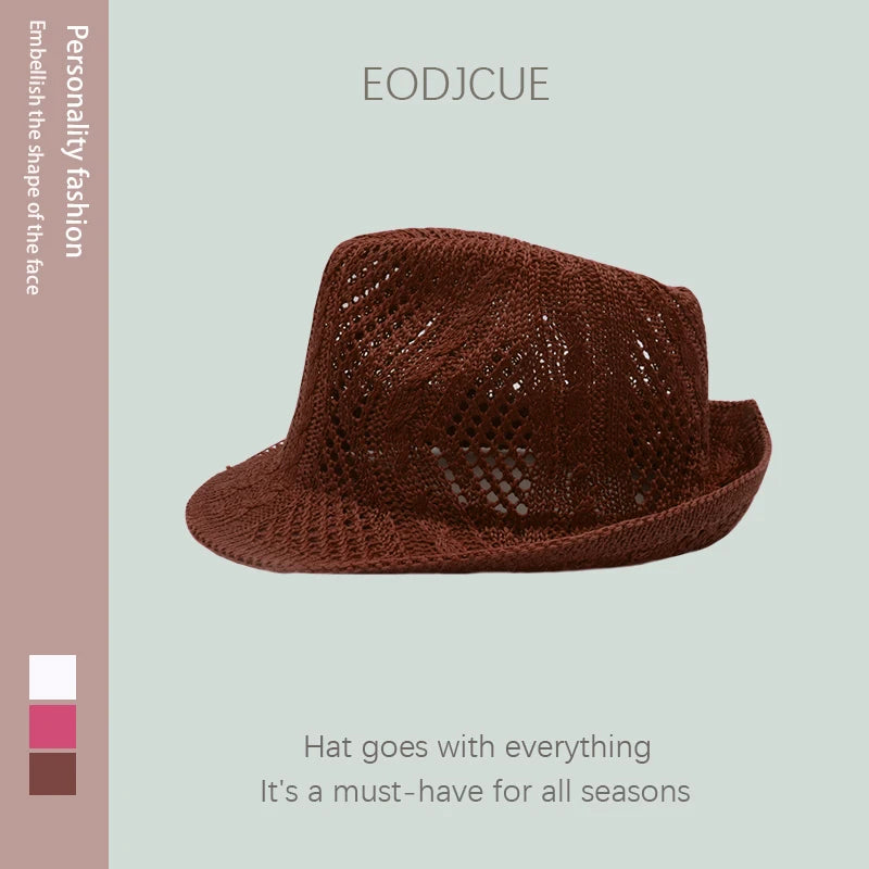 Fashion Summer Hat Panama Wide Brim Fedora Jazz Hat Men Outdoor Sun Hat Retro Bowler Hats Gorro