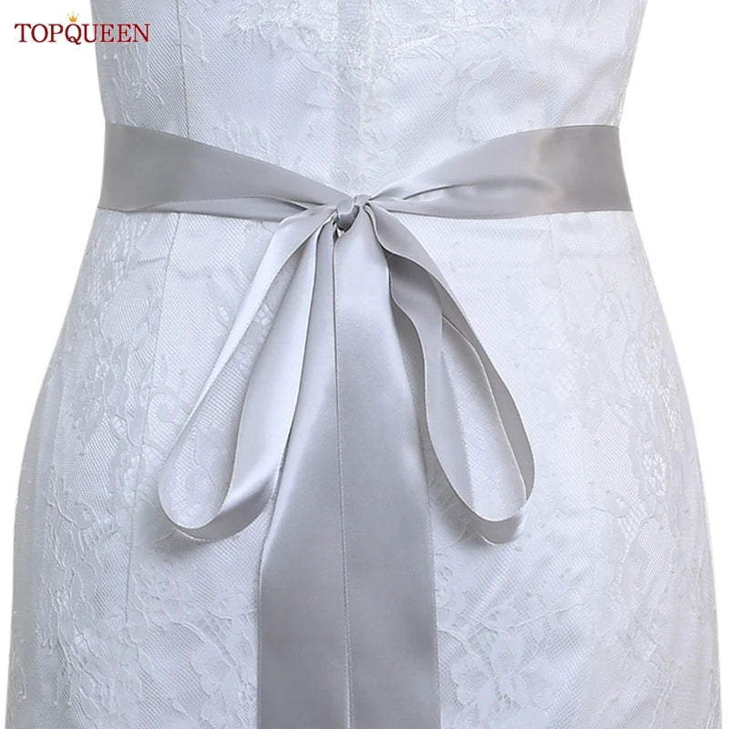 Topqueen Silver Rhinestone Belt Wedding Bride Belt Belts for Women Wide Rhinestones Appliques for Dresses Glitter Belt S04