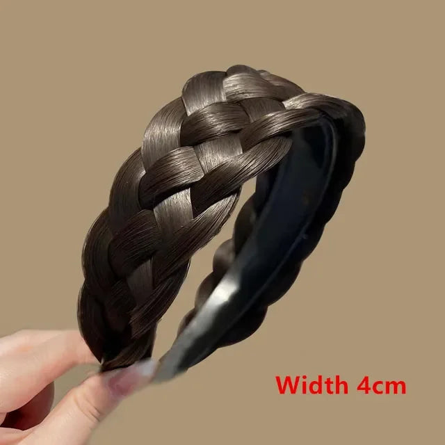 Women Synthetic Wig Braided Hair Bands Invisible Fashion Braids Hair Accessories Female Bohemian Nature Hair Headband for Party