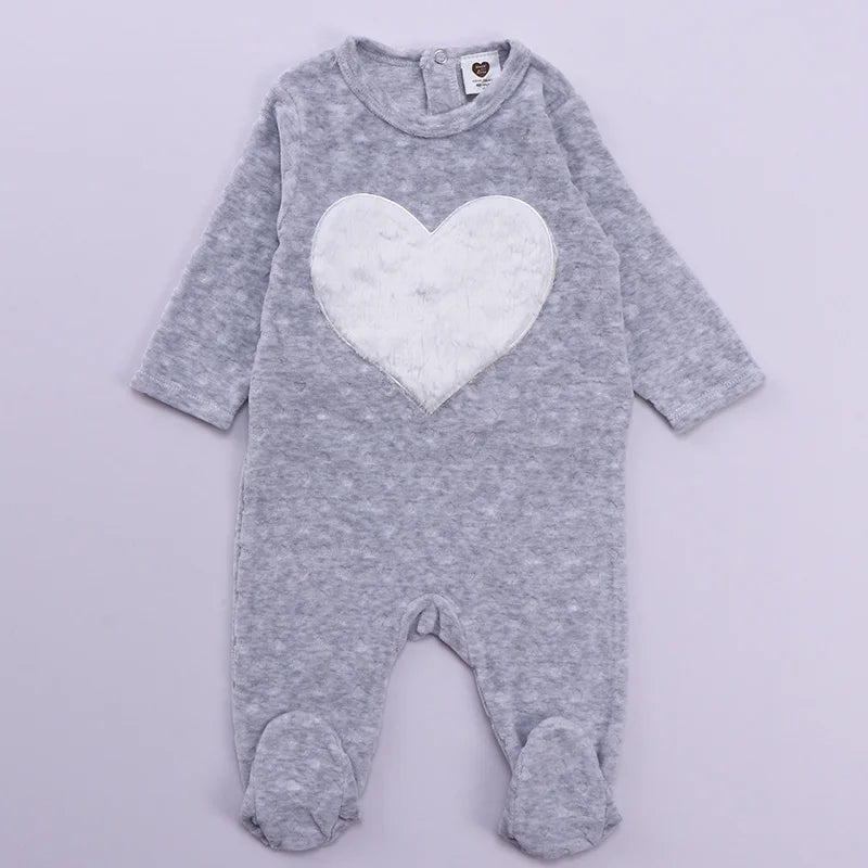 Baby Romper Pyjamas Kids Clothes Long Sleeves Children Clothing Heart Star Baby Overall Children Boy Girl Clothes Footies Romper