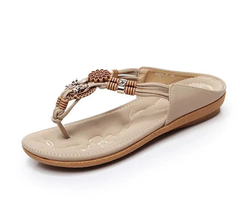 BEYARNE Size 35-42 New Women Sandal Flat Heel Sandalias Femininas Summer Casual Single Shoes Woman Soft Bottom Slippers Sandals