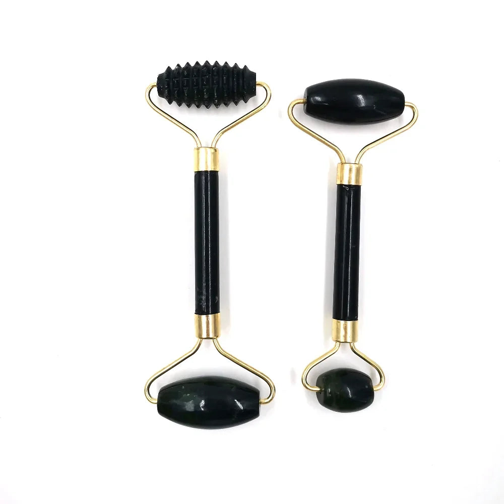 Obsidian Jade Roller Massager Gouache Scraper for Face Facial Skin Care Tools Natural Body Back Beauty Lifting Massagers Rollers