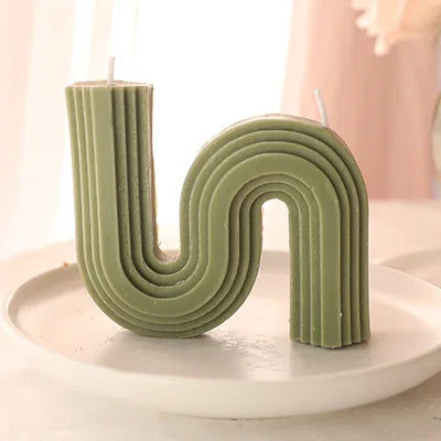 Geometry Unique Candle Wave S Shape Unscented Decorative Candles Black White Pink Hand Poured Soy Candles