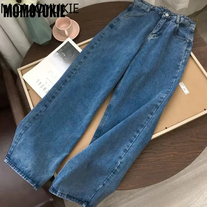 Streetwear High Waist Women's Fashion Jeans Woman Girls Women Wide Leg Pants Trousers Female Jean Femme Denim Bagge Mom Jeans