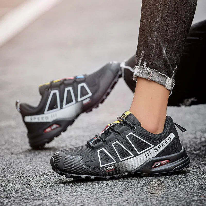 Men‘s Waterproof Hiking Shoes Outdoor Trainers Lace-Up Climbing Shoes Women Trekking Sneakers Anti-Slip Hunting Tactical Sneaker