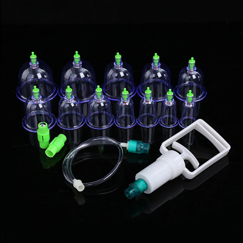 12pcs Chinese Health Care  Vacuum Body Cupping Therapy Cups Massage Set Personal Health Care Accessaries Supplies Tools