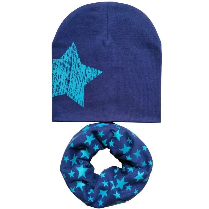 Winter Spring Cotton Baby Hat Scarf Infant Hat Set Duvet Fabric Beanie Hats for Kids Baby Girl Hat Baby Boy Hat Plush Warm Hat