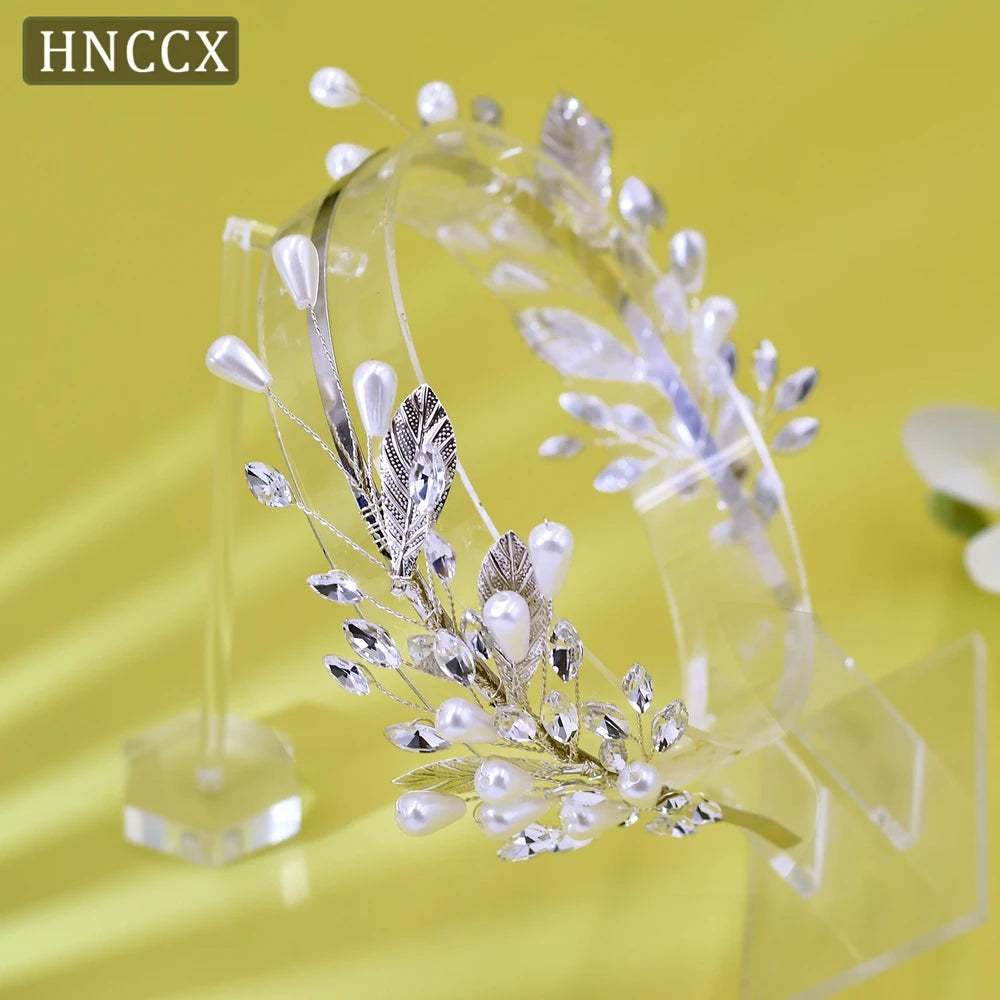 HNCCX Silver Color Alloy Leaves Hair Accessories for Elegant Girls Bride Bridal Wedding Hair Accessories Headpieces Gift CP603