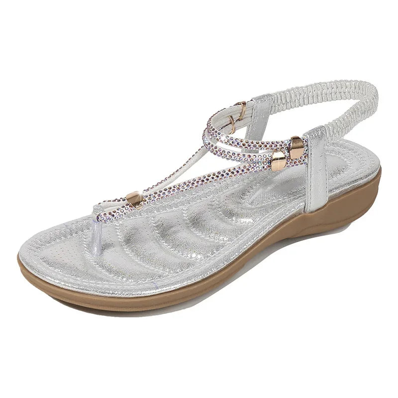 TIMETANG  Fashion Luxury Designer Wedge Shoes for Women Flat Sandals Ladies Beach Sandals Women Sandles