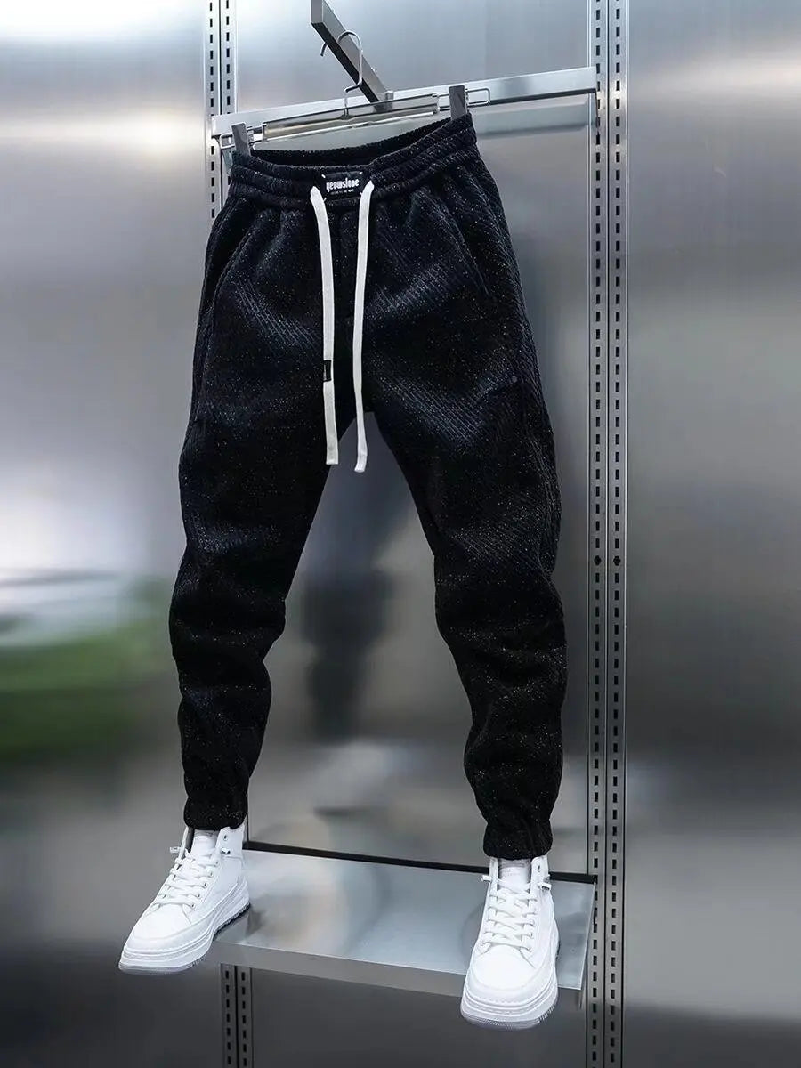 Spring and Autumn Men Harem Pants Zebra Striped Trousers Sport Clothing Cargo Sweatpants Brushed Loose Waist Versatile Pants