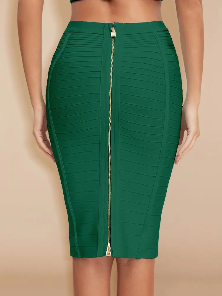 BEAUKEY Sexy Pencil Bandage Skirt Striped Quality Luxury Zipper Skirts Party Celebrity Wholesale XL Red Blue Black Slim Skirts