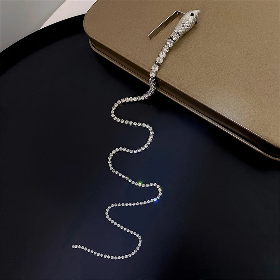 New Rhinestone Snake Hair Band for Hair Women Long Tassel Crystal Headband Hair Accessories Wedding Accessories Hair Jewelry