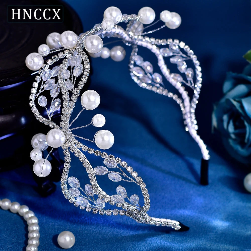 HNCCX Silver Color Alloy Leaves Hair Accessories for Elegant Girls Bride Bridal Wedding Hair Accessories Headpieces Gift CP603