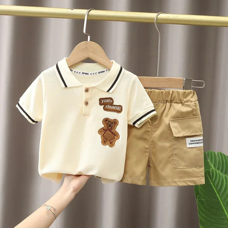 Children Clothing Mother Kids Clothes Children's Sets Boys T-Shirt Shorts Summer Cotton Short Sleeve Fashion Suit2PCS