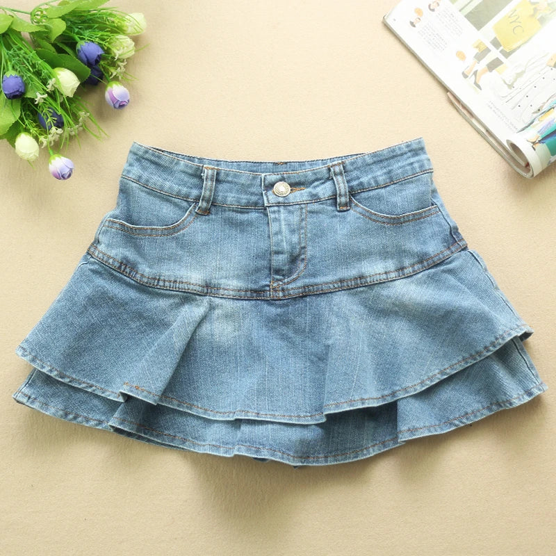 Ruffle Pleated Shorts Skirts Women 2023 Summer Low Waist a Line Y2K Denim Skirt Mini Short Jeans Skirts Outdoor Sex Skirt Woman