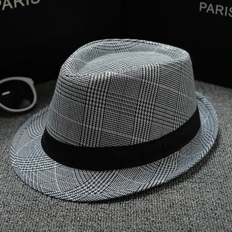 England Retro Men's Fedoras Top Jazz Plaid Hat Spring Summer Autumn Bowler Hats Cap Classic Version Chapeau Hats