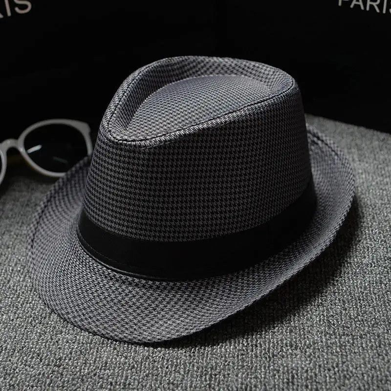 England Retro Men's Fedoras Top Jazz Plaid Hat Spring Summer Autumn Bowler Hats Cap Classic Version Chapeau Hats