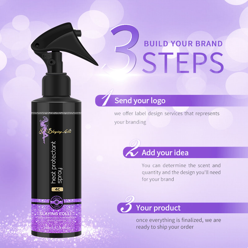 Private Label Professional Curly Hair Care Heat Protect Spray Keratin Treatment for 4C Hair