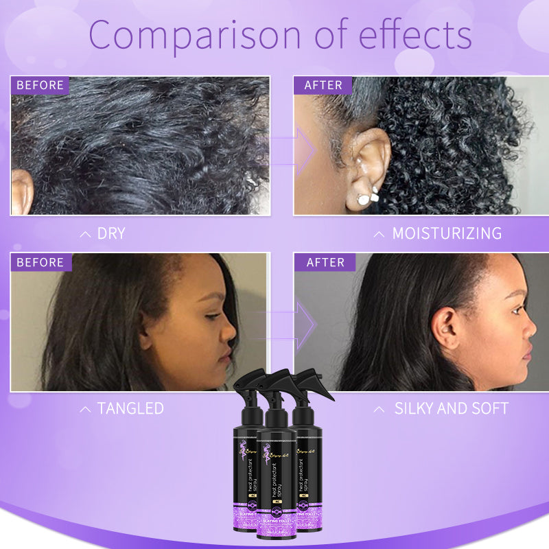 Private Label Professional Curly Hair Care Heat Protect Spray Keratin Treatment for 4C Hair