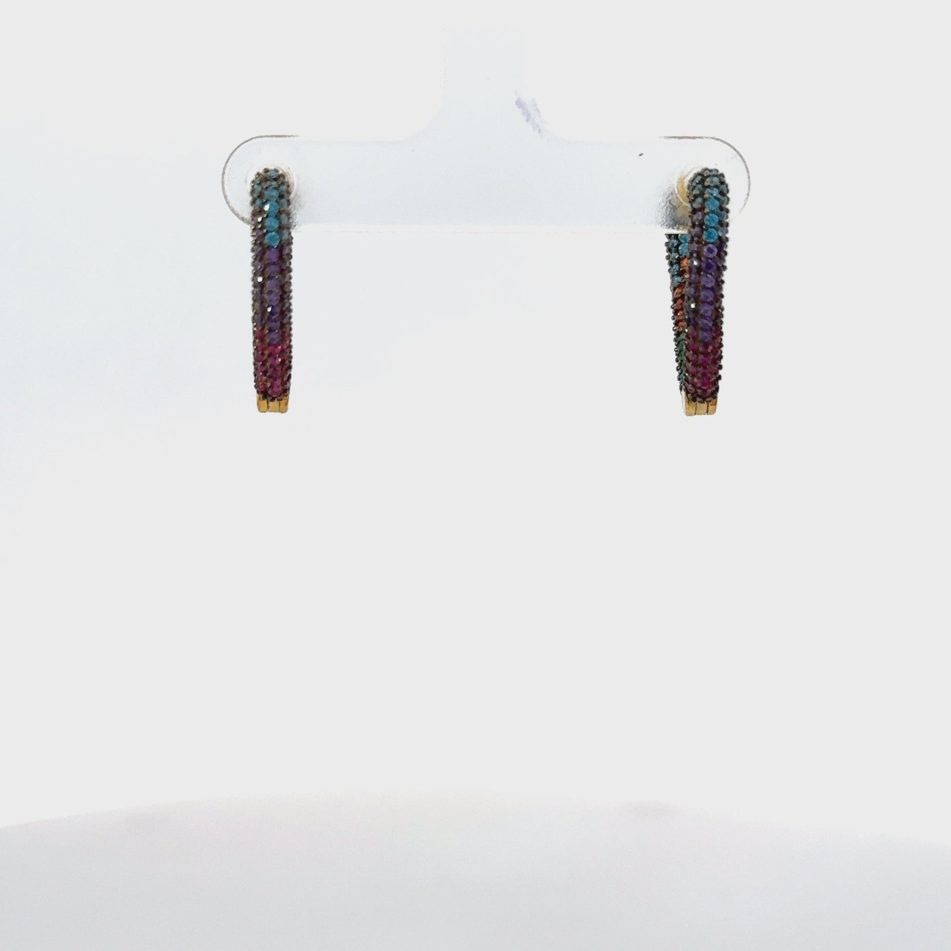 Rainbow Heart Huggie Earrings Gold - My Store