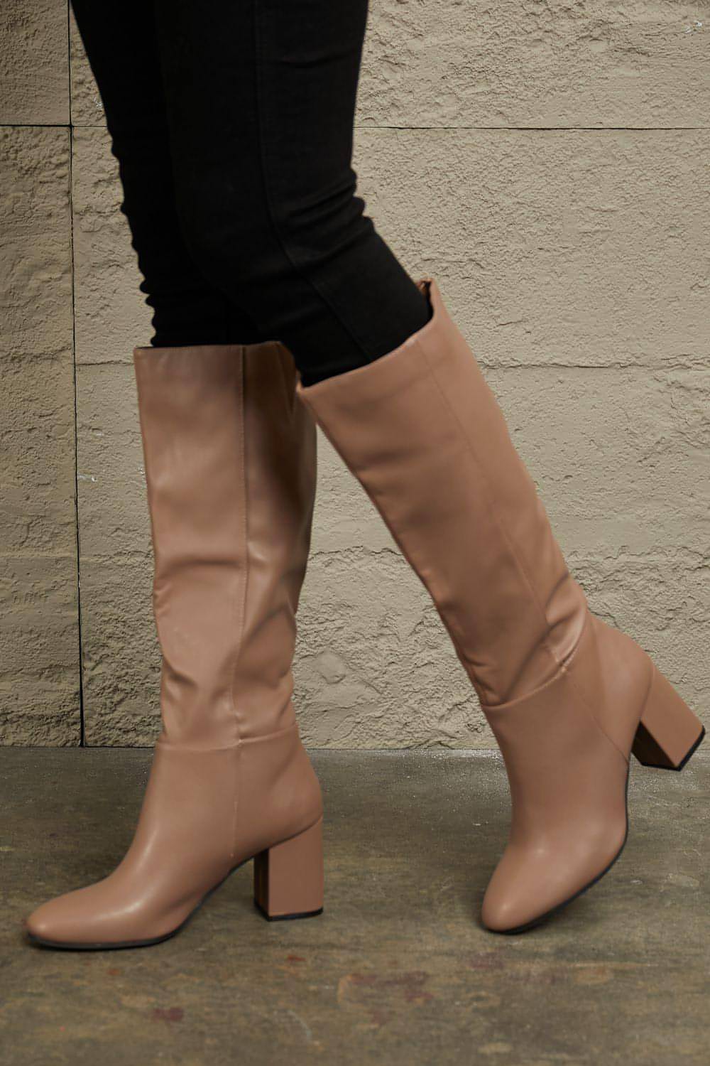 East Lion Corp Block Heel Knee High Boots - My Store