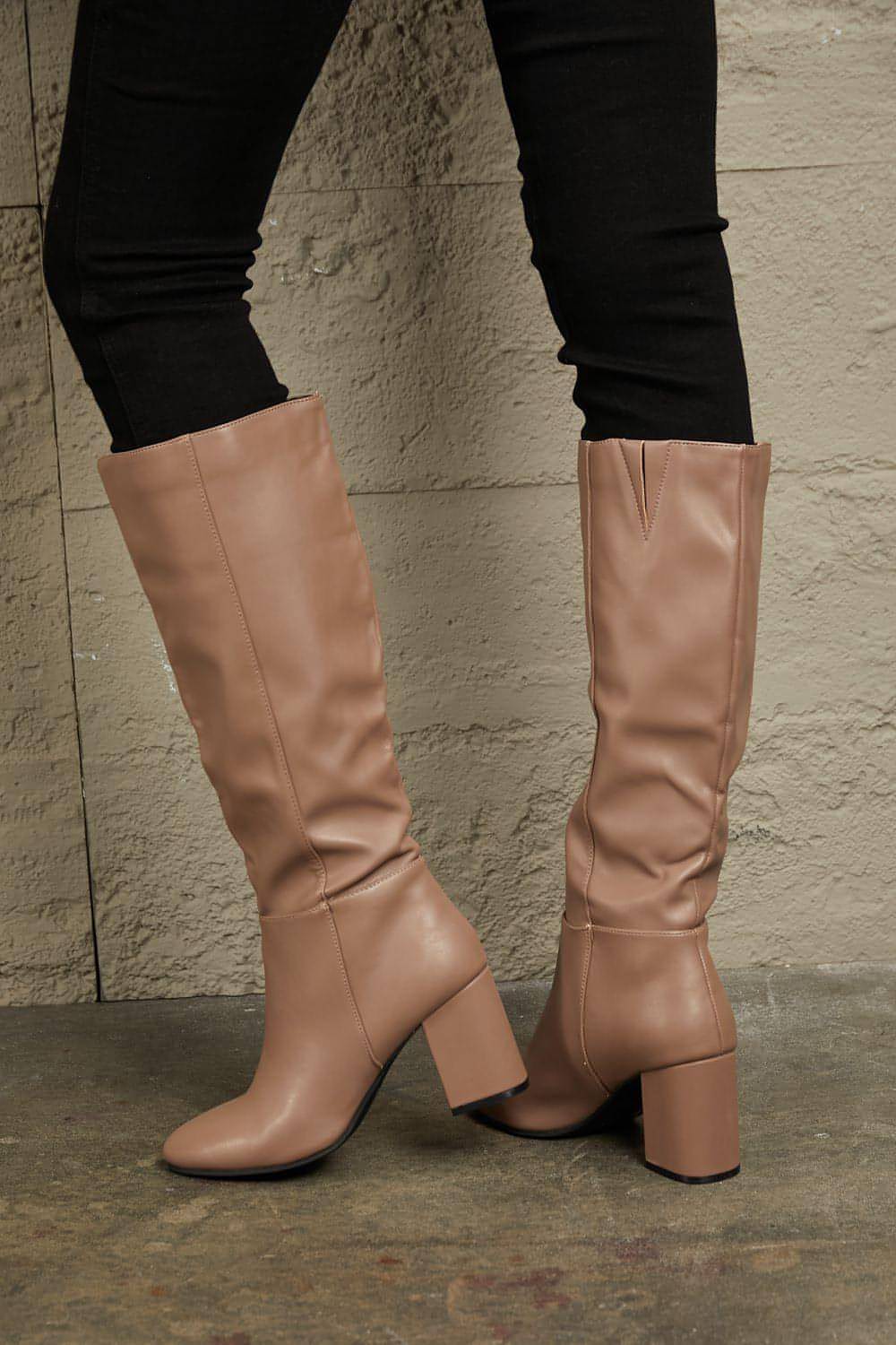 East Lion Corp Block Heel Knee High Boots - My Store