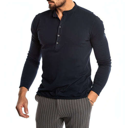 Men's Fashion Solid Color Long Sleeve O-neck T-shirts Mens - My Store