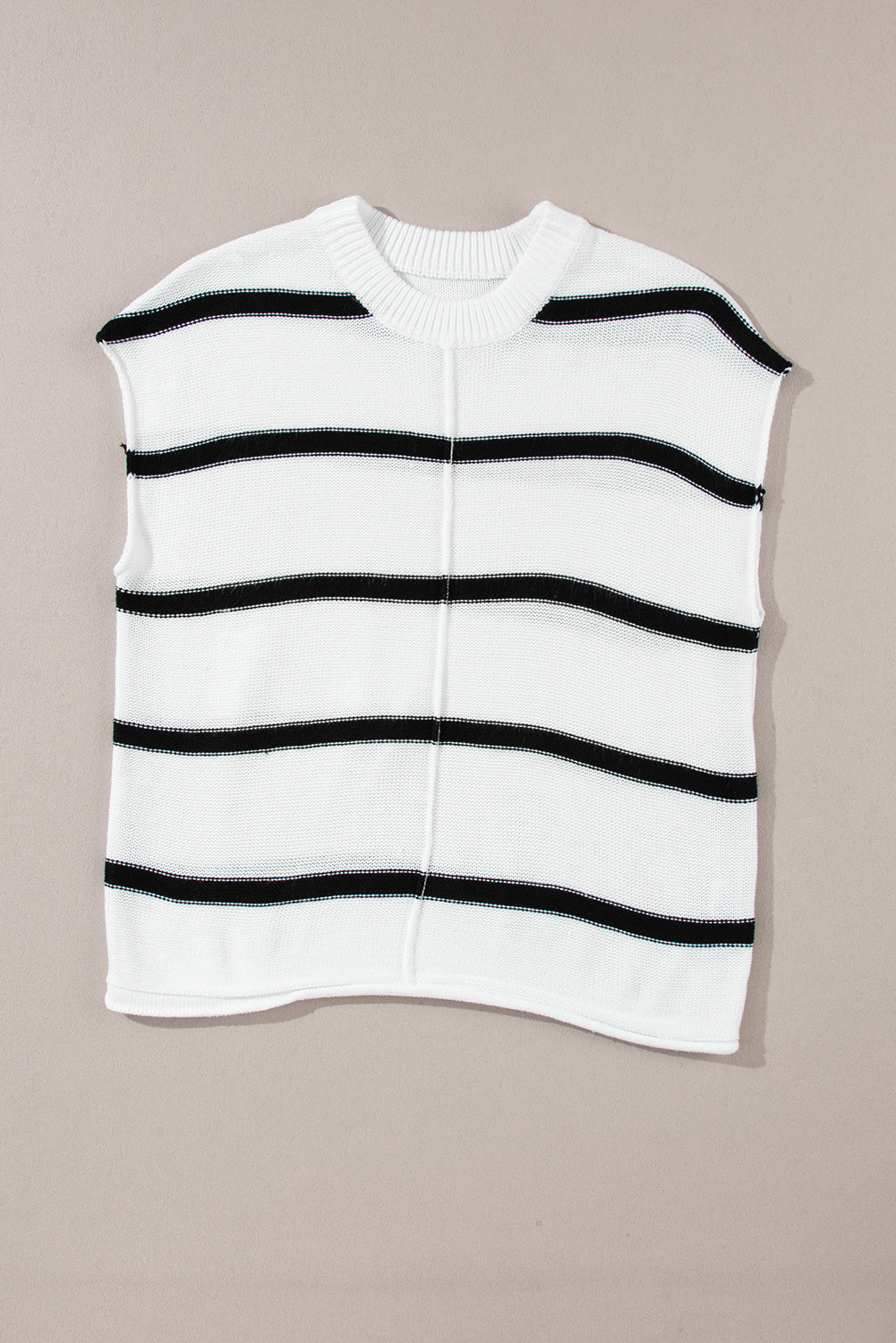 White Striped Batwing Sleeve Sweater Tee - My Store