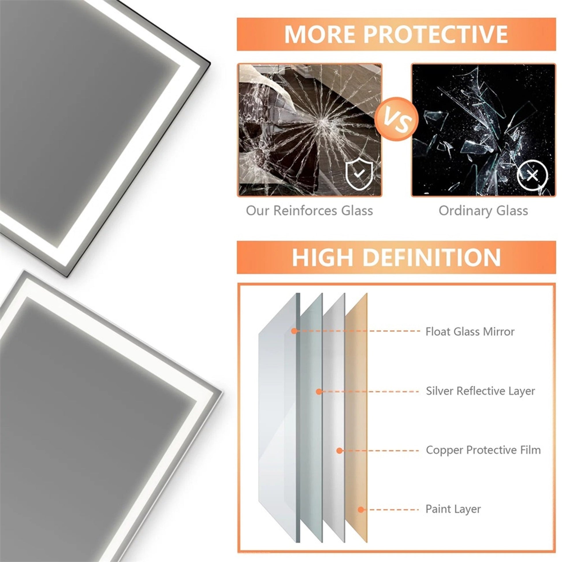 LED Mirror Full Length Mirror With Lights Wide Standing Tall Full Size Mirror for Bedroom Giant Full Body Mirror Large F