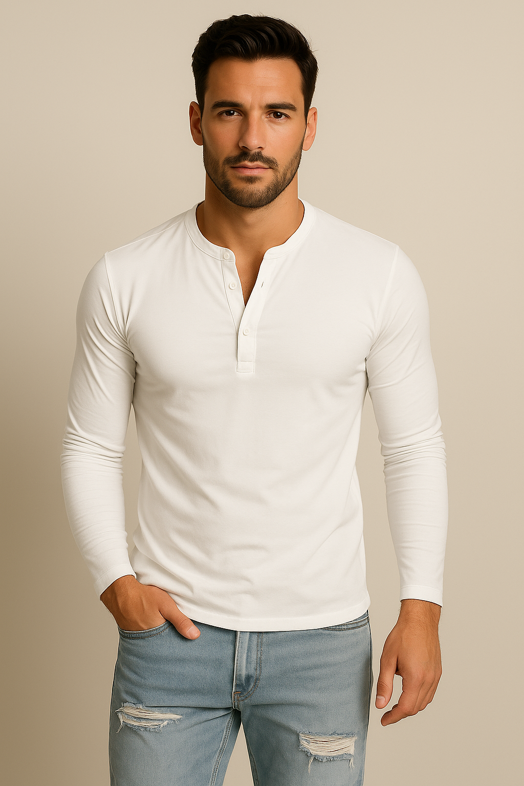 Men's Fashion Solid Color Long Sleeve O-neck T-shirts Mens - My Store
