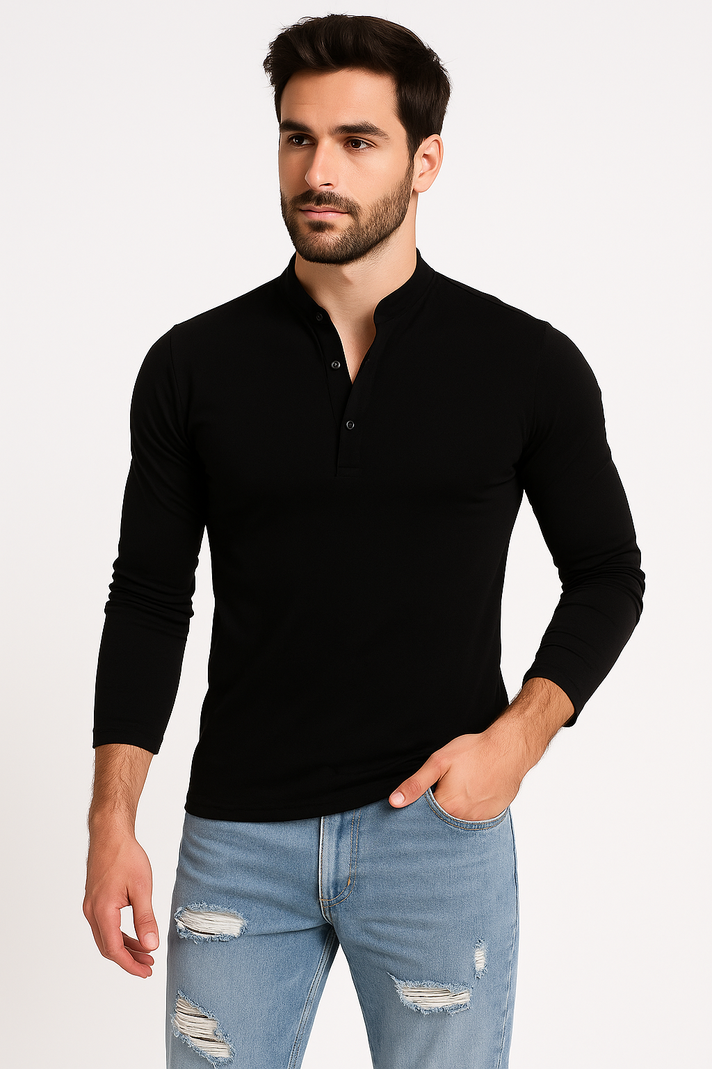 Men's Fashion Solid Color Long Sleeve O-neck T-shirts Mens - My Store