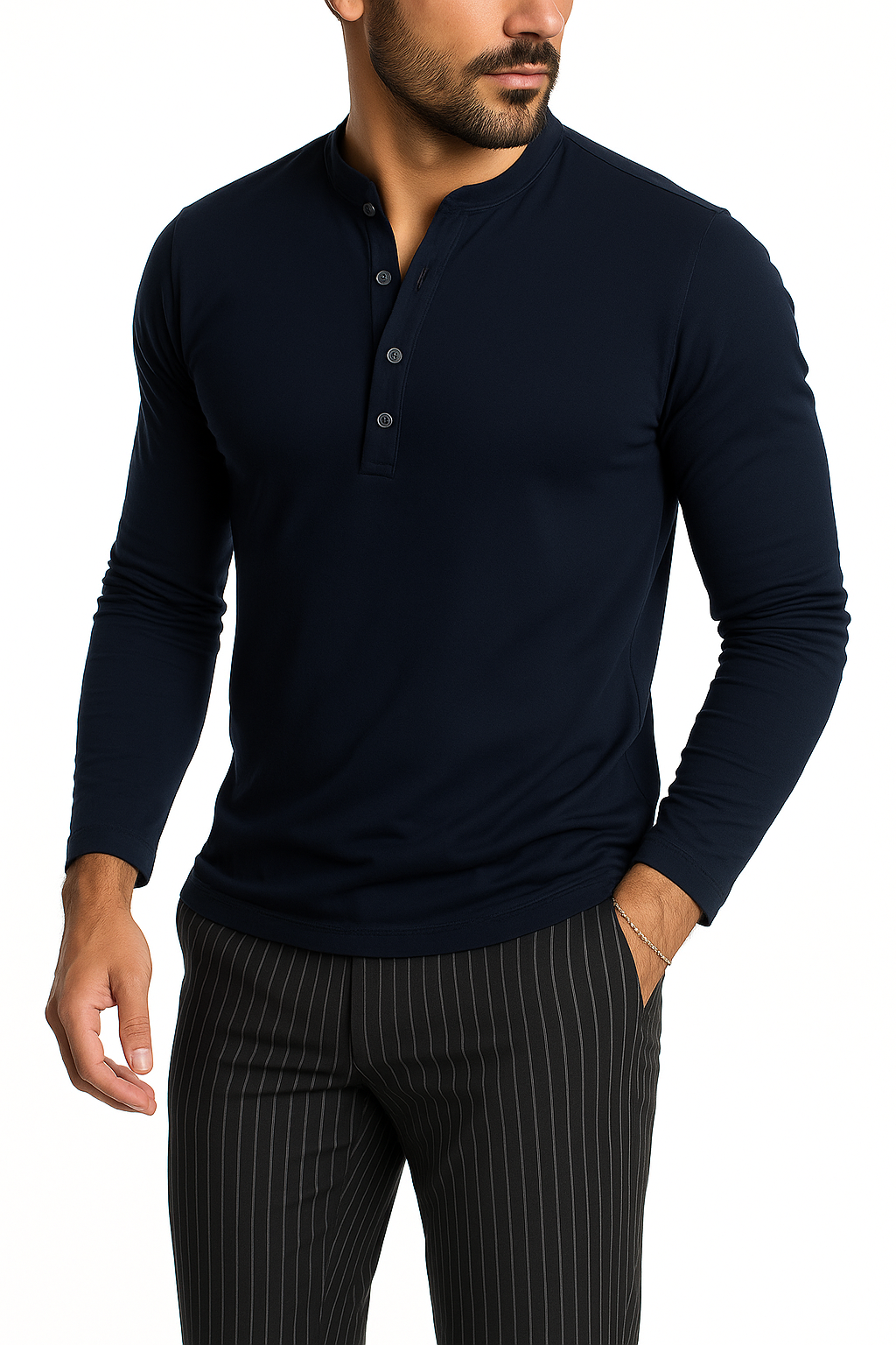 Men's Fashion Solid Color Long Sleeve O-neck T-shirts Mens - My Store