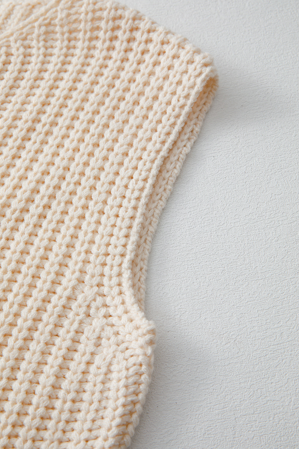 White Solid Textured Knit Side Pockets Buttoned Sweater Vest - My Store