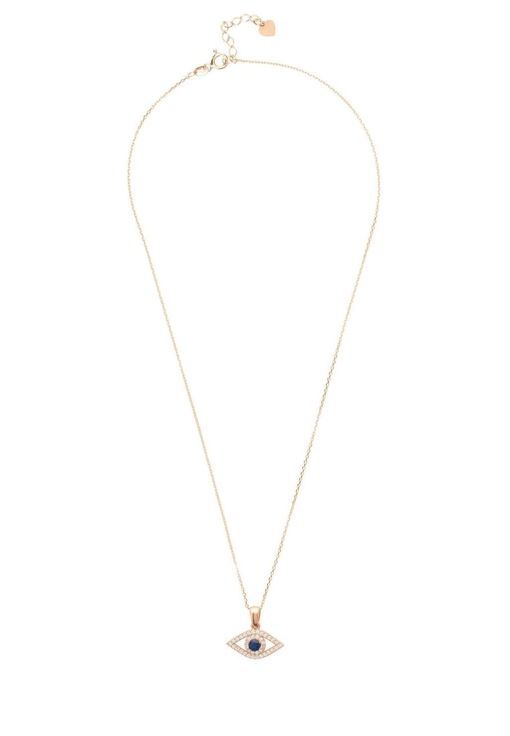 Evil Eye Elliptical Necklace Blue Rosegold - My Store