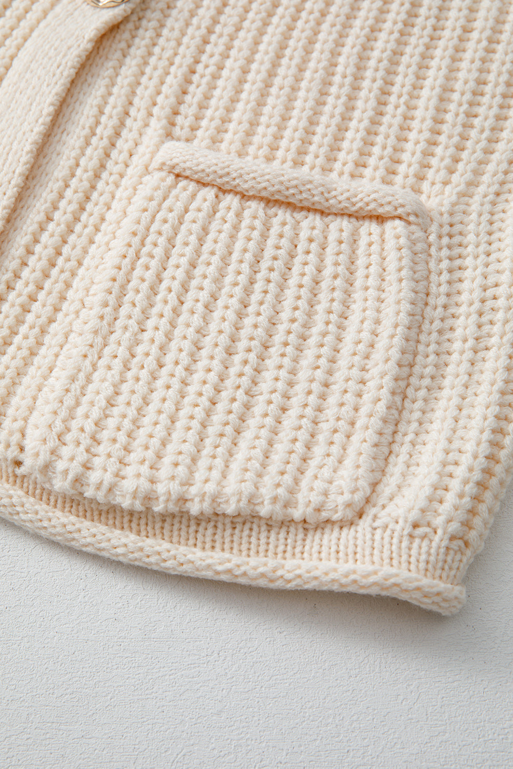White Solid Textured Knit Side Pockets Buttoned Sweater Vest - My Store
